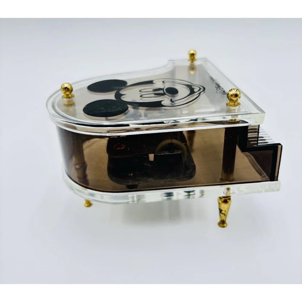 Disney Mickey Mouse Piano Music Box Schmid‎ Acrylic Grand Piano Hong Working..